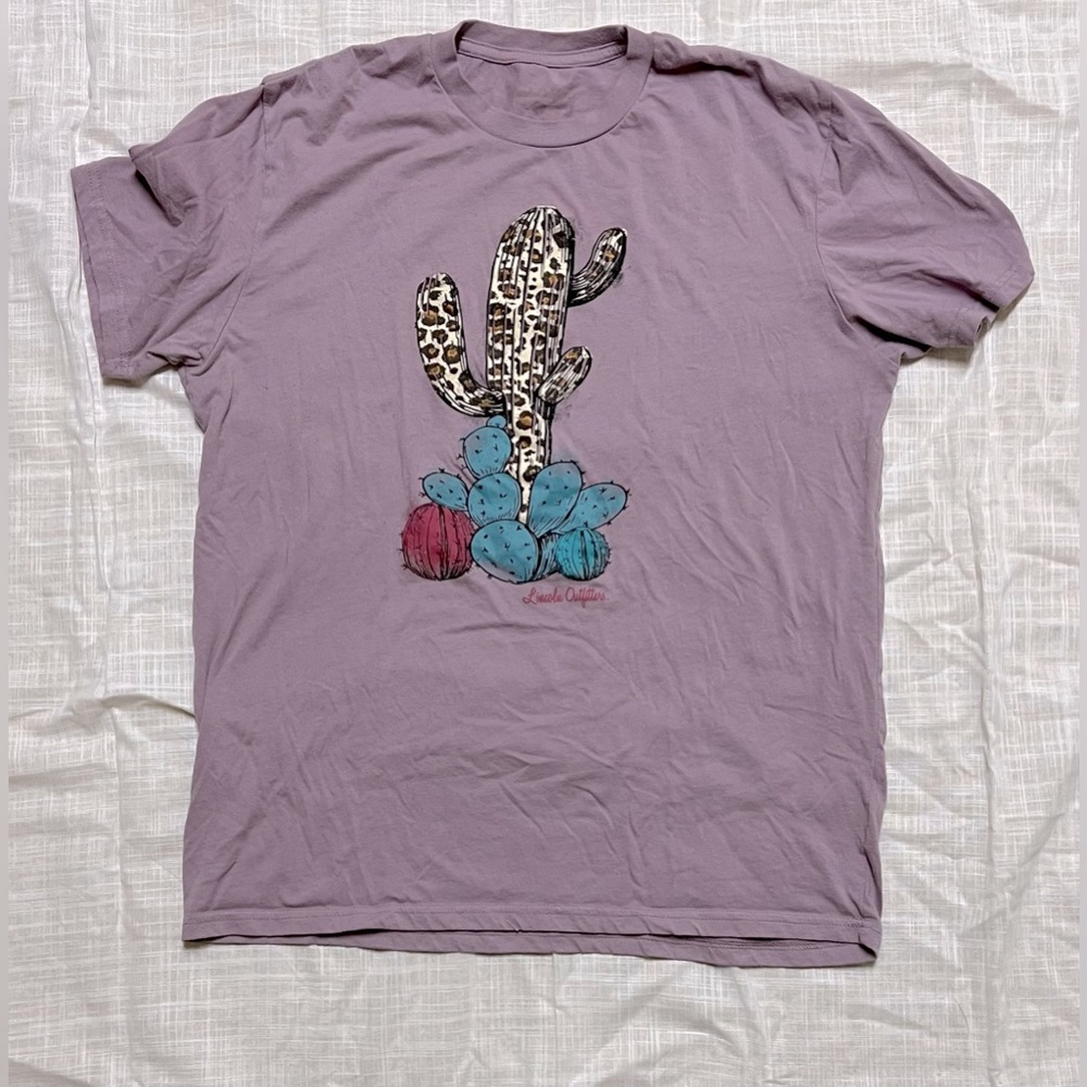 Lincoln Outfitter Cheetah Print Cactus Graphic Tee